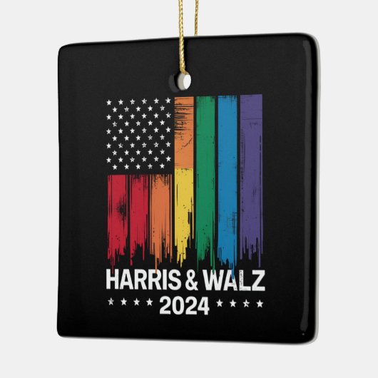 Harris Waltz 2024 Verkiezingen Gay Tim Waltz LGBTQ Keramisch Ornament (Links)