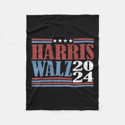 Harris Waltz 2024 Verkiezingen Kamala Harris Tim W Fleece Deken (Voorkant)