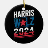 Harris Waltz 2024 Verkiezingen Kamala Harris Tim W Keramisch Ornament (Voorkant)