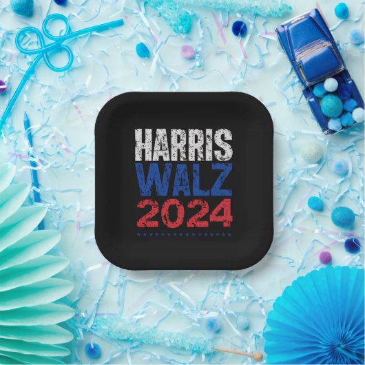 Harris Waltz 2024 Verkiezingen Kamala Harris Tim W Papieren Bordje (Feest)