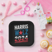 Harris Waltz 2024 Verkiezingen Kamala Harris Tim W Papieren Bordje (Feest)