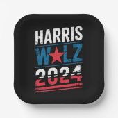 Harris Waltz 2024 Verkiezingen Kamala Harris Tim W Papieren Bordje (Voorkant)