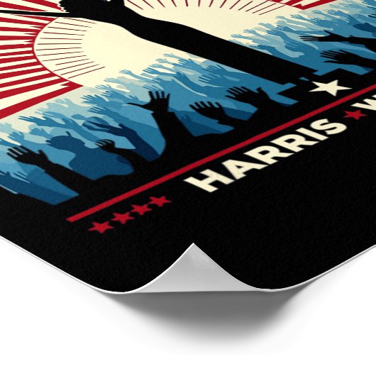 Harris Waltz 2024 Verkiezingen Kamala Harris Tim W Poster (Hoek)