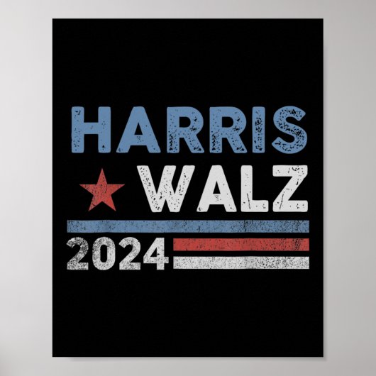 Harris Waltz 2024 Verkiezingen Kamala Harris Tim W Poster (Voorkant)