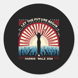 Harris Waltz 2024 Verkiezingen Kamala Harris Tim W Ronde Sticker