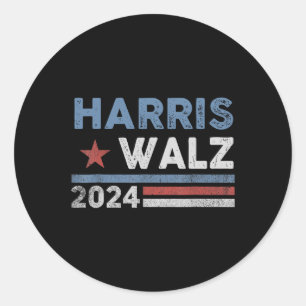 Harris Waltz 2024 Verkiezingen Kamala Harris Tim W Ronde Sticker
