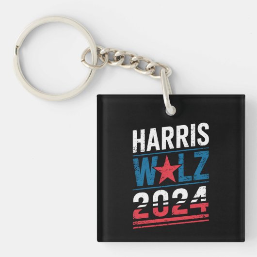 Harris Waltz 2024 Verkiezingen Kamala Harris Tim W Sleutelhanger (Voorkant)