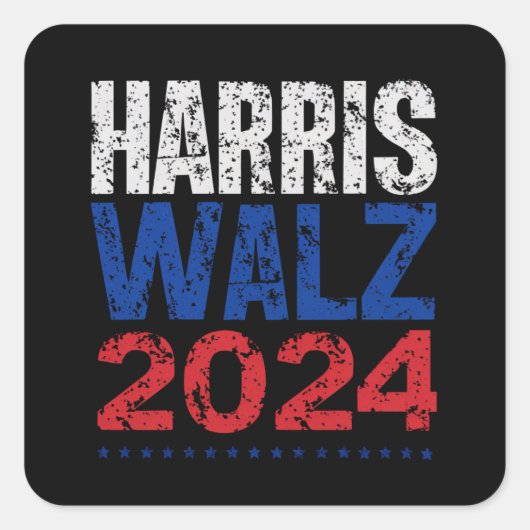 Harris Waltz 2024 Verkiezingen Kamala Harris Tim W Vierkante Sticker (Voorkant)