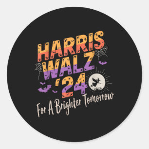 Harris Waltz 2024 voor een helderder morgen Hallow Ronde Sticker