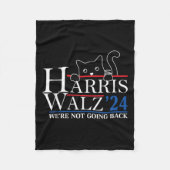 Harris Waltz 2024 We gaan niet terug Funny Cat L Fleece Deken (Voorkant)