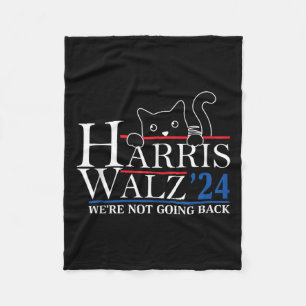 Harris Waltz 2024 We gaan niet terug Funny Cat L Fleece Deken