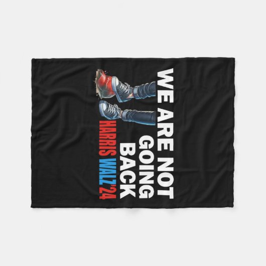 Harris Waltz 2024 We gaan niet terug naar Kamala H Fleece Deken (Voorkant (Horizontaal))