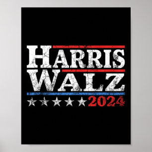Harris Waltz 24 Verkiezingen Kamala Harris Tim Wal Poster