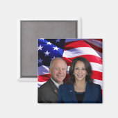 Harris Waltz Foto 2024 - Kamala Harris Tim Waltz Magneet (Voorkant / Achterkant)