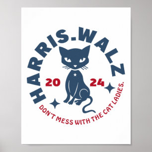 Harris Waltz niet knoeien met de kat dames Kamala Poster