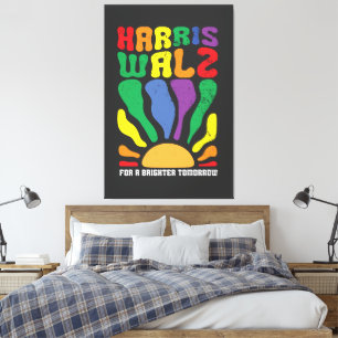 Harris Waltz, voor een helderdere toekomst, Kamala Canvas Afdruk