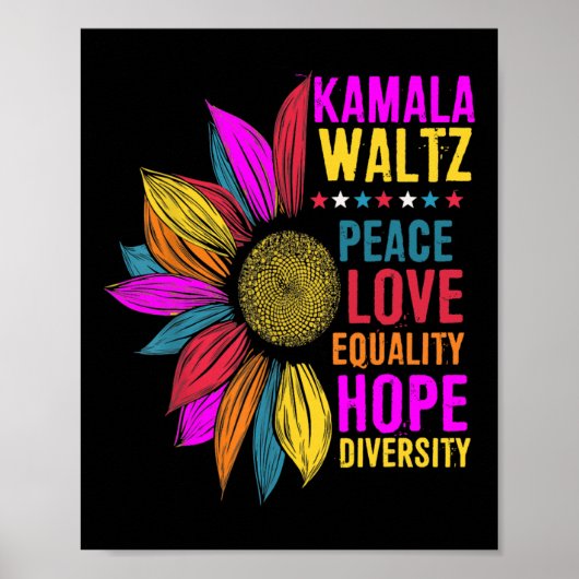 Harris Waltz Vrede Liefde Gelijkheid Hoop Diversit Poster (Voorkant)