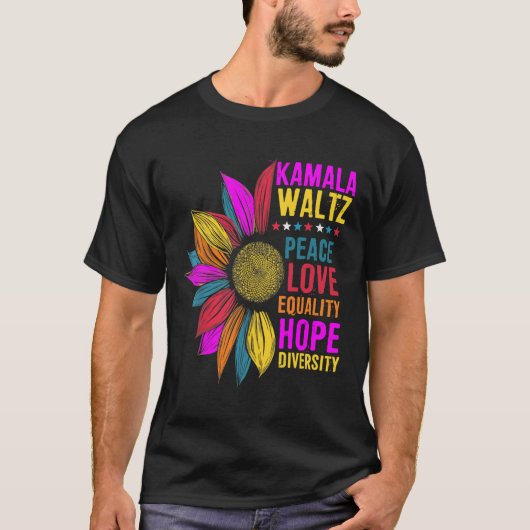 Harris Waltz Vrede Liefde Gelijkheid Hoop Diversit T-shirt (Voorkant)