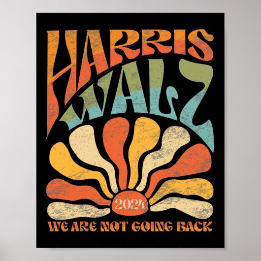 Harris Waltz We gaan niet terug naar Kamala Harris Poster (Voorkant)