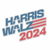 Harris Walz 2024 Aangepaste gesneden Vinyl Sticker (Voorkant)