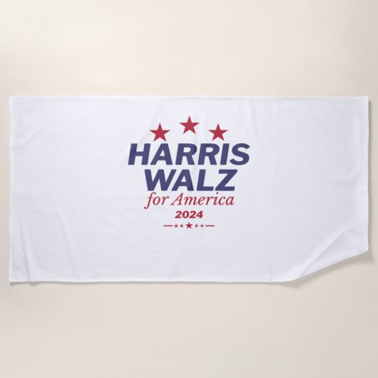 Harris Walz 2024 Actief Strandlaken (Voorkant)