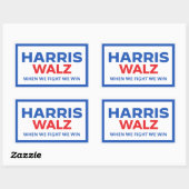 Harris Walz 2024 - Als we vechten winnen we Rechthoekige Sticker (Vel)