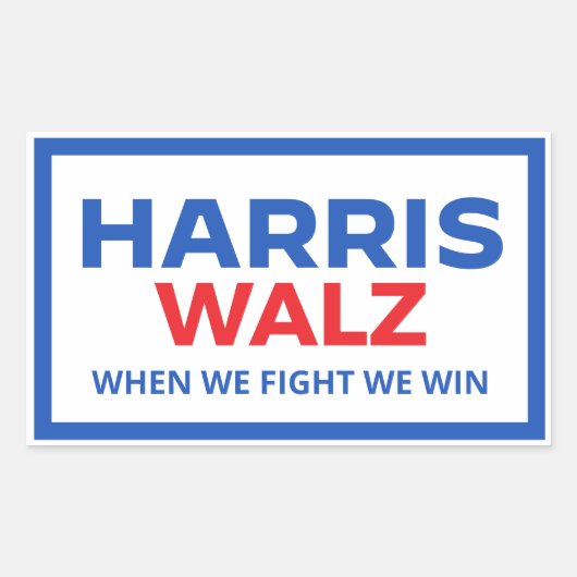 Harris Walz 2024 - Als we vechten winnen we Rechthoekige Sticker (Voorkant)