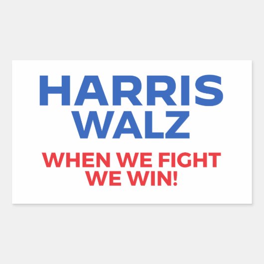 Harris Walz 2024 - Als we vechten winnen we! Rechthoekige Sticker (Voorkant)