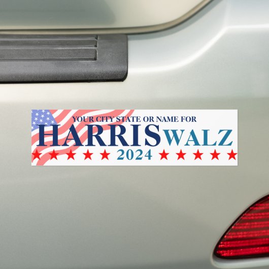 Harris Walz 2024 Amerikaanse vlag Custom Politiek Bumpersticker (Op auto)