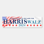 Harris Walz 2024 Amerikaanse vlag Custom Politiek Bumpersticker (Voorkant)