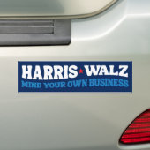 Harris Walz 2024 Bewust van je eigen zaken Bumpersticker (Op auto)