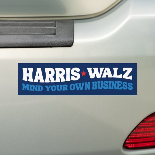 Harris Walz 2024 Bewust van je eigen zaken Bumpersticker (Op auto)