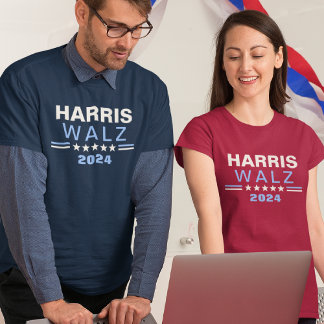 Harris Walz 2024 Blauwe Verkiezingscampagne T-shir T-shirt