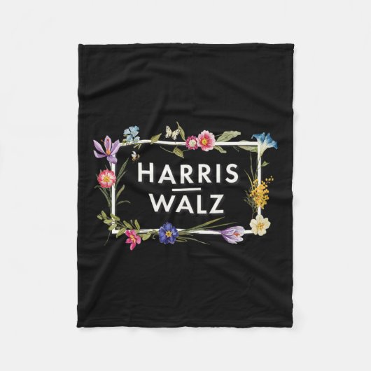 Harris Walz 2024 Bloemen Harris Waltz 2024 Fleece Deken (Voorkant)
