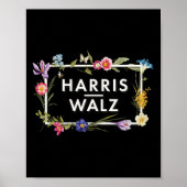 Harris Walz 2024 Bloemen Harris Waltz 2024 Poster (Voorkant)