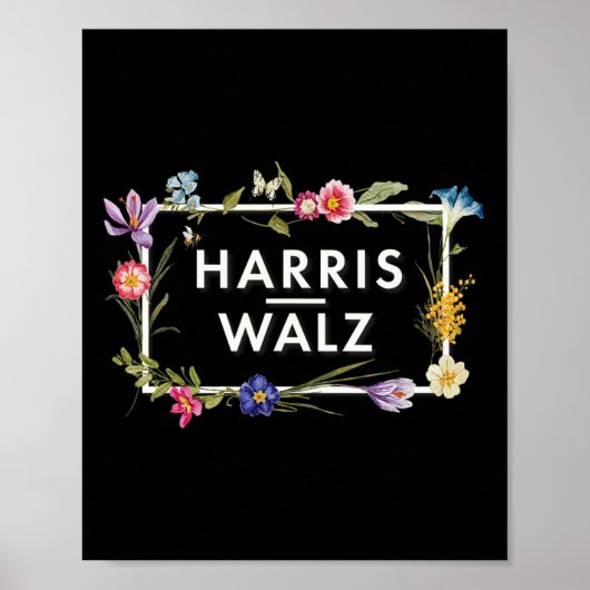 Harris Walz 2024 Bloemen Harris Waltz 2024 Poster (Voorkant)