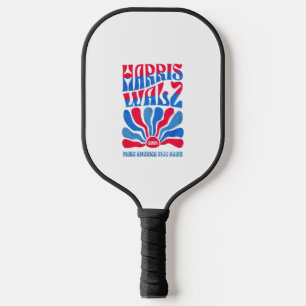 Harris Walz 2024 Boho Groovy Retro rood Blu Pickleball Paddle