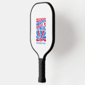 Harris Walz 2024 Boho Groovy Retro rood Blu Pickleball Paddle (Links)