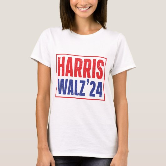 Harris Walz 2024 Bold Campaign T-shirt (Voorkant)