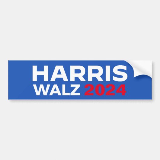 Harris Walz 2024 Bumpersticker (Voorkant)