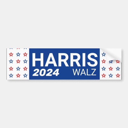 Harris Walz 2024 Bumpersticker (Voorkant)