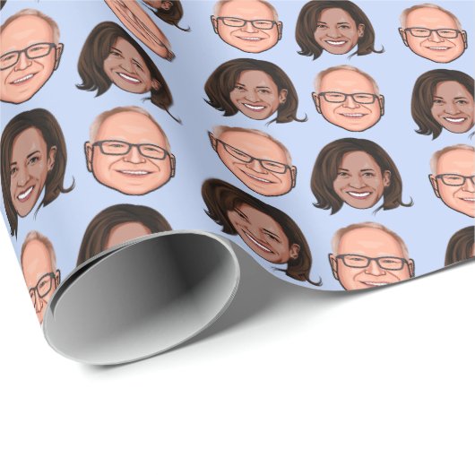 Harris Walz 2024 Cadeaupapier (Rol Hoek)