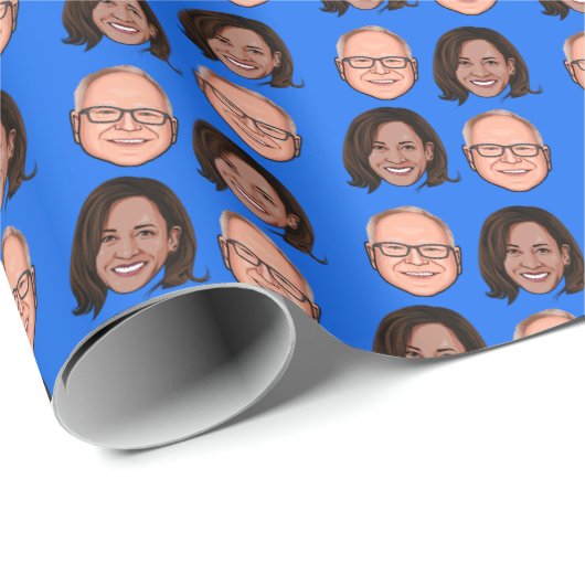 Harris Walz 2024 Cadeaupapier (Rol Hoek)