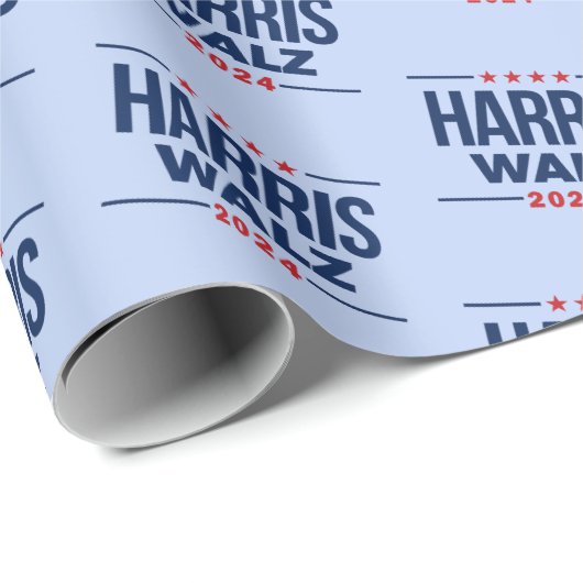 Harris Walz 2024 Cadeaupapier (Rol Hoek)