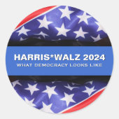 HARRIS WALZ 2024 Campagne Groot Ronde Sticker (Voorkant)