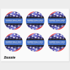 HARRIS WALZ 2024 Campagne Groot Ronde Sticker