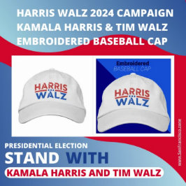 Harris Walz 2024 Campagne Kamala Harris & Tim Walz Geborduurde Pet