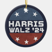 Harris Walz 2024 Campagne Verenigde Staten Vlag Keramisch Ornament (Voorkant)
