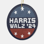 Harris Walz 2024 Campagne Verenigde Staten Vlag Keramisch Ornament (Links)