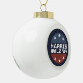 Harris Walz 2024 Campagne Verenigde Staten Vlag Keramische Bal Ornament (Links)
